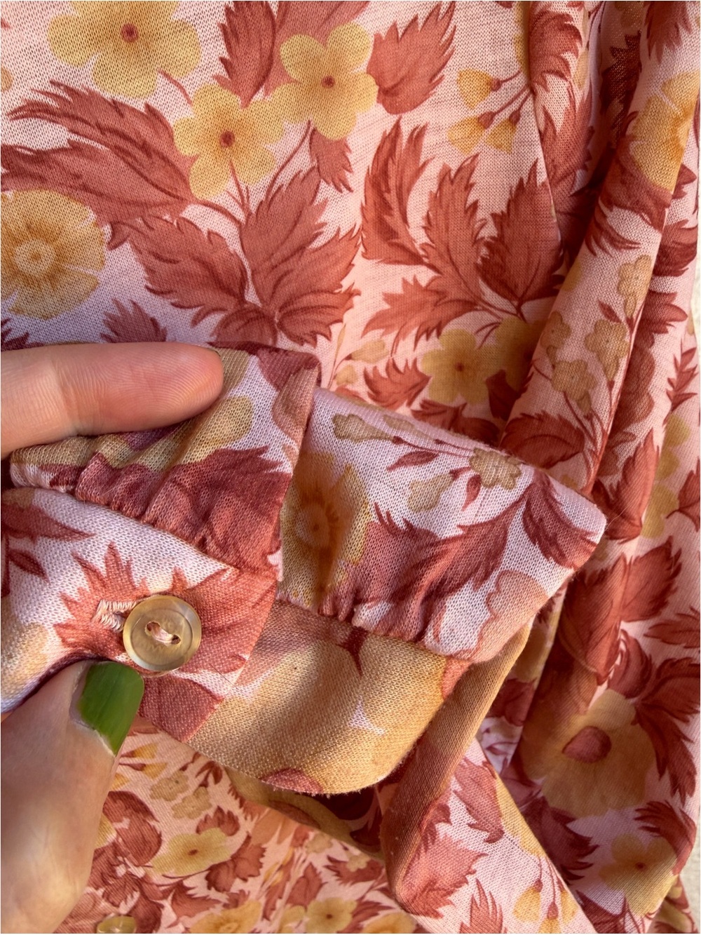 Vintage 70s Handmade Floral Blouse SM - Picture 4 of 4